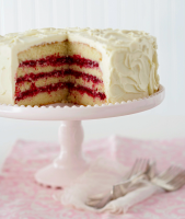 White Chocolate Layer Cake with Cranberry Filling | Better ... image