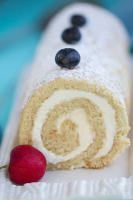 Vanilla Sponge Cake Roll with Berries - Life Made Sweeter image