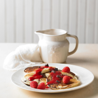 Chocolate Chip Pancakes with Raspberry Sauce | Better ... image
