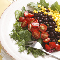 GREEN SALAD WITH BLACK BEANS RECIPES