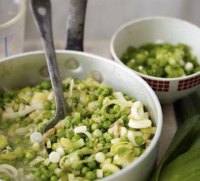 Buttered peas & leeks recipe | BBC Good Food image