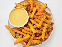 Seasoned Fries with Cheese Sauce Recipe | Food Network ... image