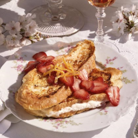 Cheese-Stuffed French Toast with Strawberry Sauce Recipe ... image