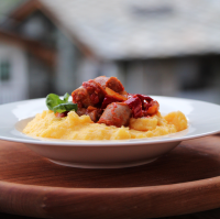 SAUSAGE AND PEPPERS OVER POLENTA RECIPES
