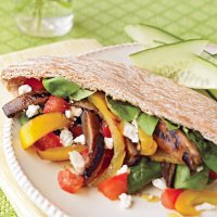 Grilled Vegetable Pitas Recipe | EatingWell image