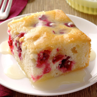 Cranberry Cake with Almond-Butter Sauce Recipe: How to Make It image