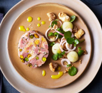 Ham hock & pistachio roll recipe | BBC Good Food image
