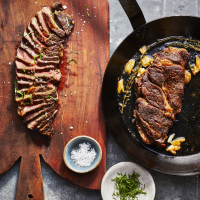 Pan Seared Chuck-Eye Steaks Recipe | MyRecipes image