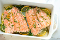 BAKED POACHED SALMON RECIPES