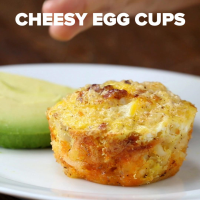 Make-ahead Cheesy Egg Cups Recipe by Tasty image
