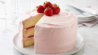 Strawberry Frosted Layer Cake Recipe - BettyCrocker.com image
