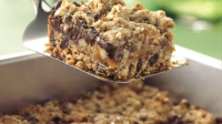 Chocolate Chip, Oats and Caramel Cookie Squares Recipe ... image