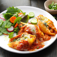 SPINACH AND CHEESE MANICOTTI WITH MEAT SAUCE RECIPES