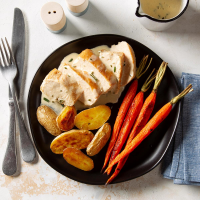 Chicken with Rosemary Butter Sauce Recipe: How to Make It - Taste of Home: Find Recipes, Appetizers, Desserts, Holiday Recipes & Healthy Cooking Tips image