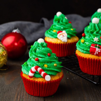 Christmas Tree Cupcakes Recipe image