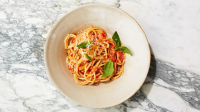Spaghetti with Fresh Tomato-Basil Sauce Recipe | Martha ... image