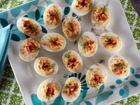 Deviled Eggs With Candied Bacon Recipe - Food.com image