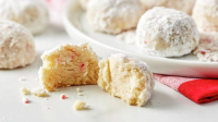 Peppermint Snowball Cookies Recipe - BettyCrocker.com image