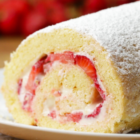 Strawberry Cheesecake Cake Roll Recipe by Tasty image