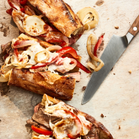Sheet Pan Cheesesteak Sandwiches Recipe | Real Simple image