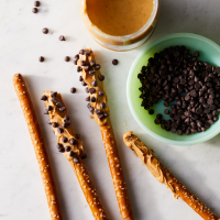 Peanut Butter-Covered Pretzel Rod Recipe | EatingWell image