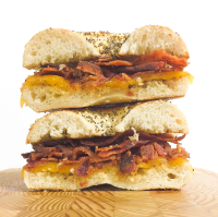 Best Bacon Cheddar Bagel Recipe - How to Make a Bacon ... image
