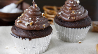 Chocolate Cupcakes with Salted Caramel Center Surprise ... image