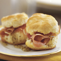 Country Ham Mini Biscuits Recipe | MyRecipes image
