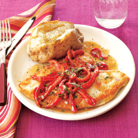 Chicken Breasts with Peppers Recipe | MyRecipes image