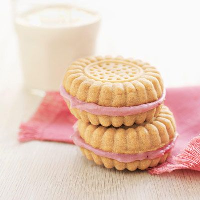 Strawberry Cream–Filled Sandwich Cookies Recipe image