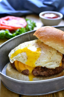 Burger Americana With Fried Egg Recipe by Rob Ogeden image