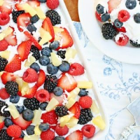Fruit & Pudding Cake — Let's Dish Recipes image