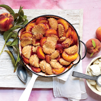 Ginger-Peach Shortbread Cobbler Recipe | MyRecipes image