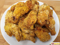 Baked Crunchy Cornmeal Chicken Wings | YepRecipes.com image