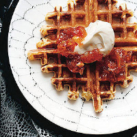 Savory Ricotta Waffles with Red-Hot Jam | Rachael Ray In ... image
