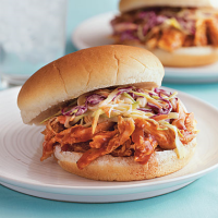 Pulled Barbecue Chicken and Coleslaw Sandwiches Recipe ... image