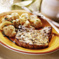 Pork Chops with Roasted Cauliflower and Onions Recipe ... image