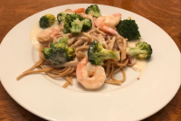 Healthier Alfredo Sauce with Shrimp and Broccoli Recipe ... image