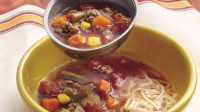 Beef and Veggie Soup with Mozzarella Recipe - BettyCrocker.com image