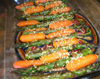Roasted Carrots & Asparagus With Sesame & Ginger Recipe ... image