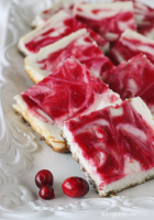 Cranberry Swirl Cheesecake Squares - Skinnytaste image
