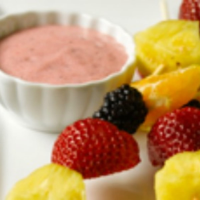 Fruit Skewers With Yogurt Dip - Jamie Geller image