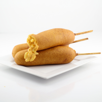 Macaroni and Cheese Corn Dogs Recipe | DudeFoods.com image