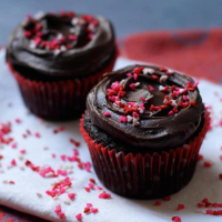Fudgy Dark Chocolate Cupcakes for Two image