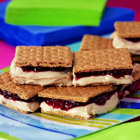 PB and J Ice Cream Sandwiches - Easy Snacks -Dessert - Recipes image