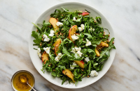 Arugula Salad With Peaches, Goat Cheese and Basil Recipe ... image