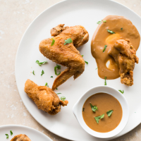Chicken Wings with Peanut Sauce Recipe - Todd Porter and ... image