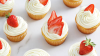 Strawberry-Cream Cheese Cupcakes Recipe - BettyCrocker.com image