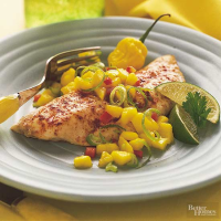 Spicy Red Snapper with Mango Salsa | Better Homes & Gardens image