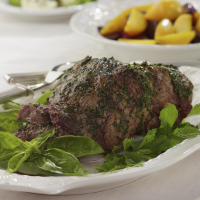 Mint-Pesto Rubbed Leg of Lamb Recipe | EatingWell image